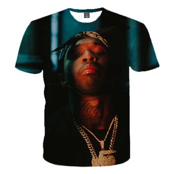 Naujas pop dūmų 3D atspausdintas T-shirt Reperis T-shirt Cool vyriški T-shirt hip-hop ' o T-shirt apvalus kaklas pusė rankovės viršų