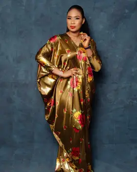 Naujas stilius klasikinis Spausdinti Afrikos moterų Dashiki mados ruožas laisvas ilga suknelė nemokamai dydis