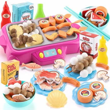 Naujas yeargift Vaikų namų hot pot grilis žaislas modeliavimas purškimo virtuvės valgių vėrinukai maži prietaisai, mikrobangų krosnelė žaislai