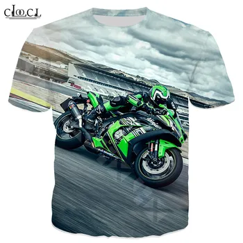Naujausias Motociklų Lenktynių Automobilį T Marškiniai Vyrams, Moterims 3D Spausdinimo Mados Super Cool Harajuku Stiliaus Marškinėlius Streetwear Vasaros Viršūnes T-shirt