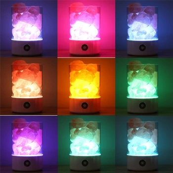 Naujiena natūralus himalajų druskos Kristalų lempos Druskos Šviesos lavos lempa Oro Valytuvas Nuotaikos Kūrėjas USB lentelė Naktį šviesos mygtukinis apšvietimo Reguliatorius