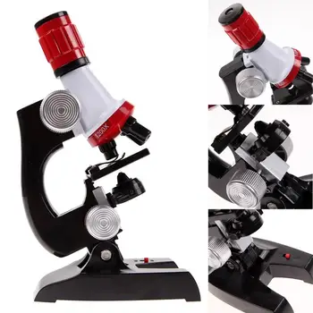 Naujojo Mikroskopo Rinkinys Lab LED 100X-1200X Namų Mokyklos Švietimo Žaislas Dovana Biologinis Mikroskopas Vaikams Vaiką