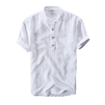 Negabaritinių Marškinėliai Vyrams trumpomis Rankovėmis Medvilnės Skalbiniai White Tee Prarasti Atsitiktinis Mandarinų Apykaklės Kietas Geriausias Pardavėjas 5XL Drabužiai