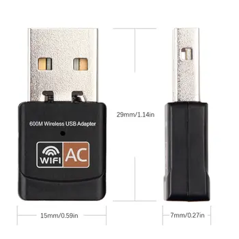Nemokama Vairuotojo USB Wifi Adapteris 600Mbps Wi fi Adapteris 5 ghz Antena su USB, Ethernet KOMPIUTERIO 