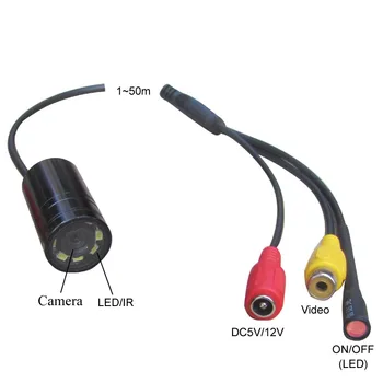 Nemokamas Pristatymas 90 Laipsnių Mini Povandeninį Žuvų Ieškiklis Vandeniui Vaizdo Apsaugos Kamera Su 8 LED Lempos