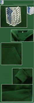 Nemokamas pristatymas Ataka Titan hoodie Shingeki no Kyojin Legiono Cosplay Kostiumų Hoodie Skautų Legiono Gobtuvu striukė, paltas, S-XXXL