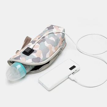 Nešiojamas USB Kūdikių Buteliukas Šilčiau Kelionės Pieno Šilčiau Izoliacija Termostatas Šildytuvas Kūdikiams Maitinti Butelis Šildomos Dangtis