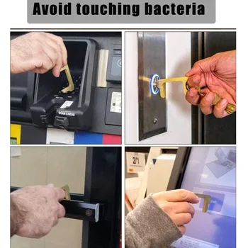Nešiojamų Paspauskite Liftas Higienos Vertus Antibakterinis Išvengti Viruso Lydinio EDC Durų Atidarytuvas Keychain Saugos Atskirai Rankena