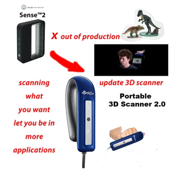 Nešiojamų full tikroji spalva 3d skeneris JAUSMĄ, 2 rankiniai skeneriai 3d multi-spalva 3d žmogaus kūno 3d sistemos