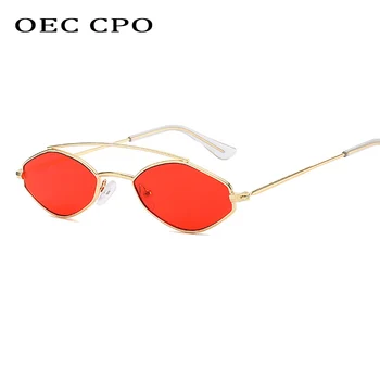 OEC CPO 2019 Naujas Mados Unisex Ovalo formos Akiniai nuo saulės Moterims Prekės ženklo Dizaino aukštos kokybės Metaliniai Rėmeliai, Saulės akiniai Vyrams UV400 Oculos O177