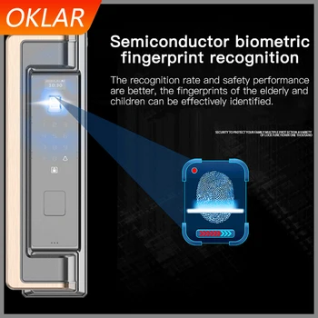 OKLAR Biometrinis pirštų Atspaudų durų Užraktas Saugumo Protingas Smart Lock 