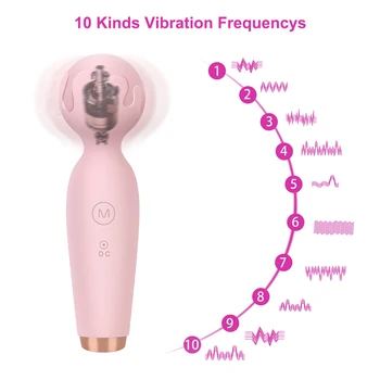 OLO 10 Dažnio Klitorio Stimuliatorius AV Vibratorius Moterų Masturbator Mini Lazdele, Vibratorius, Sekso Žaislai Moterims, G-spot Massager
