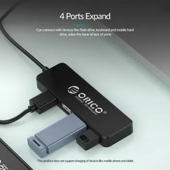 ORICO Mini USB ŠAKOTUVĄ, Adapteris, Multi 4 Port Didelės Spartos USB2.0 Splitter su OTG Funkcija 