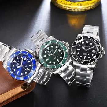 OUMASHI prabangos prekės automatinis mechaninis laikrodis AAA Vyrų laikrodžiai vyrams 40mm safyro stiklas Šviesos data Nerūdijančio plieno