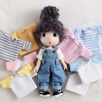 Ob11 kūdikių drabužiai 12 taškų BJD kūdikių drabužiai gražus mazgas kiaulių mergina su trumpomis rankovėmis T-shirt Molly