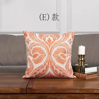 Oranžinė Geometrinis Dekoratyvinės Pagalvės Atveju Gėlių Pilka Lino Medvilnės pagalvėlės dangtis