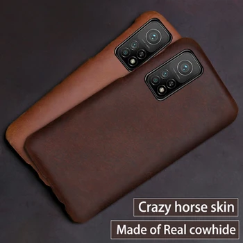 Originali PULL-UP Odinis Telefono dėklas, Skirtas Xiaomi 10 10T Pro 10t lite redmi k30 K30s Ultra karvės odos Crazy horse odos Apima
