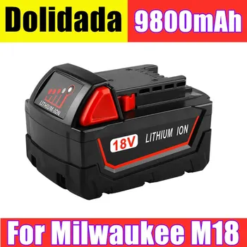 Originalus 18V 9800mAh Replacemet Ličio jonų 9.8 Ah Baterijos Milwaukee Xc M18 M18B Belaidžius Įrankiai Baterijas+Kroviklis