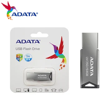Originalus Adata 128GB Metalo Memory Stick 64GB USB 3.2 Flash Drive 32GB Pen Ratai Didelės Spartos UV350 Pendrive USB Kompiuterio