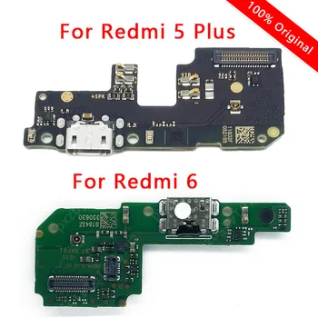 Originalus Apmokestinimo Uosto Xiaomi Redmi 6 5 Plius USB Mokestis Valdybos PCB Doko Jungtis, Flex Kabelis, Pakeitimas, Remontas, Atsarginės Dalys