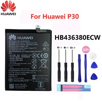 Originalus Hua Wei Telefono Baterija HB436380ECW 3650mAh Už Huawei 30 ELE-L09 ELE-29 ELE-AL00 ELE-TL00 Baterijos