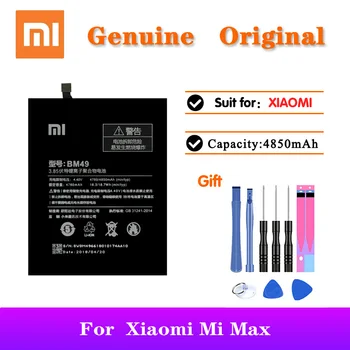 Originalus XiaoMi Baterija BM49 Už Xiaomi Mi Max talpa 4760mAh Li-Polimero Telefonas Pakeitimo aukštos kokybės Baterijų akku