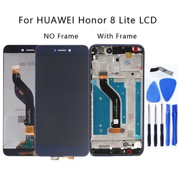 Originalą Huawei Honor 8 Lite PRA-TL10 PRA LX1 LX3 LCD Ekranas Jutiklinis ekranas skaitmeninis keitiklis Už Garbę 8 Lite su rėmu Telefono Dalys