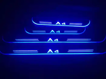 Osmrk led judančios durys nusitrinti Audi A3 A4 A5 A6 dinaminis durų slenksčio plokštė, apsaugai butas gleivinės viršutinio teka/įtvirtintu šviesos, 4pcs