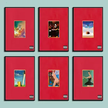 P088 My Beautiful Dark Twisted Fantasy Kanye West Karšto Albumų Muzika Padengti Hip-Hop Meno Tapybos Šilko, Drobės, Sienos Plakatas Namų Dekoro