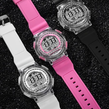 PANARS Mados Pora LED Skaitmeninio Laikrodžio Vyrai Moterys Vandeniui Sporto Laikrodžiai Silikono Dirželis Spalvinga Šviesos Elektroninis Laikrodis
