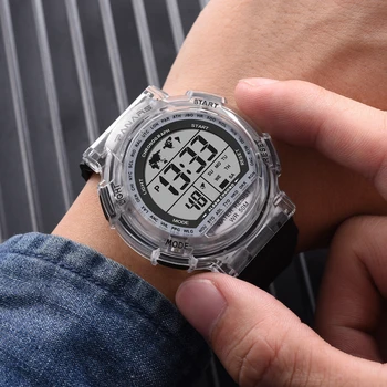 PANARS Mados Pora LED Skaitmeninio Laikrodžio Vyrai Moterys Vandeniui Sporto Laikrodžiai Silikono Dirželis Spalvinga Šviesos Elektroninis Laikrodis