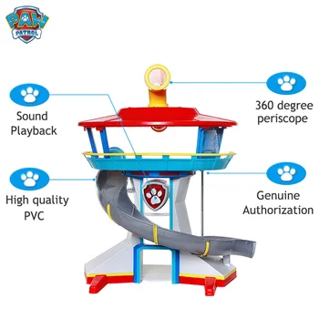 PAW PATRULIŲ Veiksmų Skaičiai Žaislas Leteną Patrulių Būstinę Mažylis Patrulių Lookout Tower su Muzika ir Šviesa Gelbėjimo Bazės Vaikų Žaislas