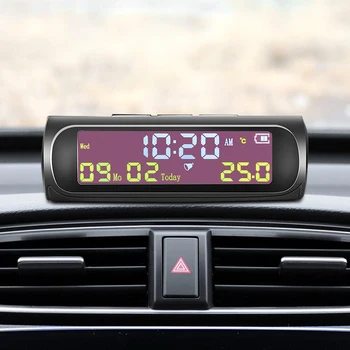 PSSS Atrodo Saulės Automobilių Skaitmeninis Laikrodis su LCD Laiką Data-Automobilių Temperatūros daviklis Lauko Asmeninių Automobilių Dalys Apdaila