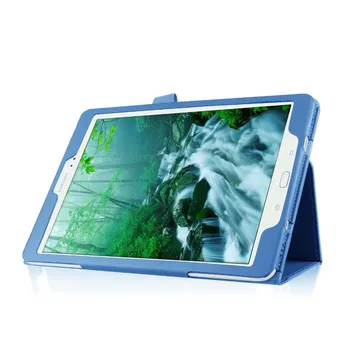 PU Odinis dėklas Smart Cover For Samsung Galaxy Tab 9.7 colių T555 SM-T550 Tablet Atveju Apsauginį kiautą T550/T555