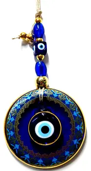 Paauksuotas Katsuwonus Stiklo Blogos Akies Karoliukų, Perdirbto Stiklo Siena Ornamentu, Rankų Darbo Suvenyrai