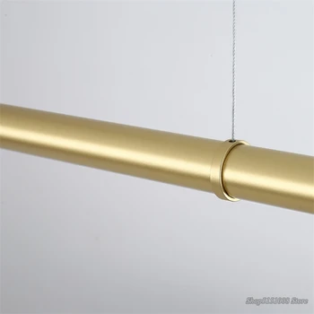 Paprasta Linija Metalo Žibintai LED Pakabukas Lempa, Šiuolaikines Aukso Prabangus Valgomasis Stalas Kabinti Lempas Juodas/baltas Biuro Juostelės Šviesos Šviestuvas