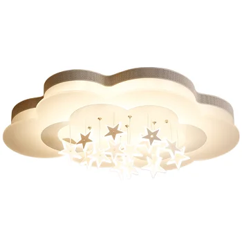 Paprasta modernių lubų lempa, miegamojo lempa kūrybinė asmenybė debesis apšvietimo berniukas, mergaitė, vaikų kambario lubų lempa WF101909