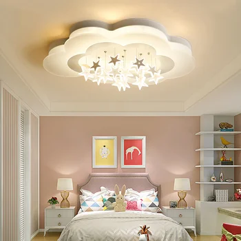 Paprasta modernių lubų lempa, miegamojo lempa kūrybinė asmenybė debesis apšvietimo berniukas, mergaitė, vaikų kambario lubų lempa WF101909