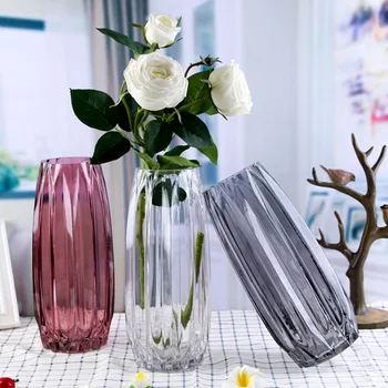 Paprastų Geometrinių Europos Vertikalios Stiklo Vaza Skaidri Spalva Šiuolaikinės Vaza Lily Kambarį Gėlių Išdėstymas