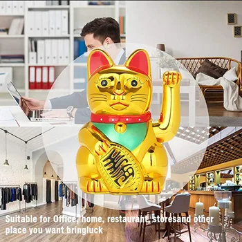 Pasisekė Likimą Katė Japonijos Aukso Pasisekė Katė su Garbanojimo Ranką baterijomis, Restoranas Apdailos XH8Z