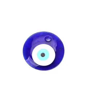 Pasisekė Mėlyno Stiklo Apvalus Evil Eye pagrindiniai mygtukai Rankų darbo Karolius, 