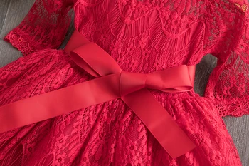 Pavasario Vasaros Šalis Suknelė Mergaitėms Vestuvių Drabužius Gėlių Siuvinėjimas Spausdinti Vaikas Long Sleeve Lace Vaikų Drabužių Vestido