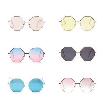 Peekaboo didelis derliaus daugiakampio akiniai nuo saulės moterų 2019 aštuonkampis tonuoti aišku, saulės akiniai, skirti moterims, vyrams, metalinis rėmas uv400
