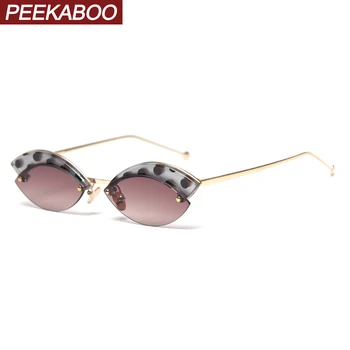 Peekaboo pusiau taškus moterų retro akiniai nuo saulės katės akių 
