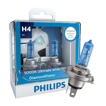 Philips Diamond Vision H1 H4 H7, H8, H11 9005 HB3 HB4 9006 12V DV 5000K šaltai Balta Šviesa, Automobilių Halogeninės Priešrūkinis Žibintas , X2