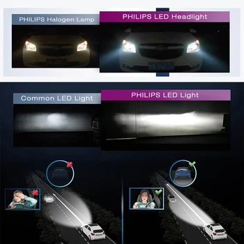 Philips LED H7 25W X-treme Ultinon LED Automobilių Žibintai Auto Lempos 6000K Balta Originalios Lemputes +200% Ryškesnis 12985BWX2, Pora