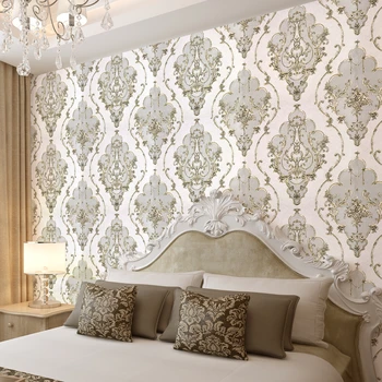 Pilka Balta Prabanga Tekstūra Gėlių Damask Modelis Foną Gyvenimo Kambario, Miegamasis Dekoro Europos Vinilo Tapetų