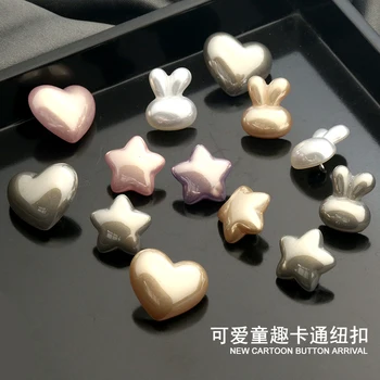 Plastikiniai Mielas Triušis Širdies Star Perlų Mygtukai Vaikams Drabužių Animacinių filmų Vaikams Siuvimo Botones Kailis 