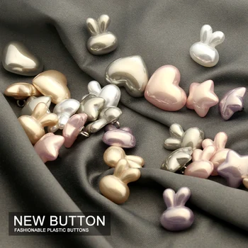 Plastikiniai Mielas Triušis Širdies Star Perlų Mygtukai Vaikams Drabužių Animacinių filmų Vaikams Siuvimo Botones Kailis 