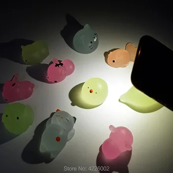 Plonas Išspausti Mochi Katė Squichy Antistress Gyvūnų Švyti Tamsoje Squishes Įdomus Anti-stresas Vaikams, Juokingi Žaislai Vaikams pack